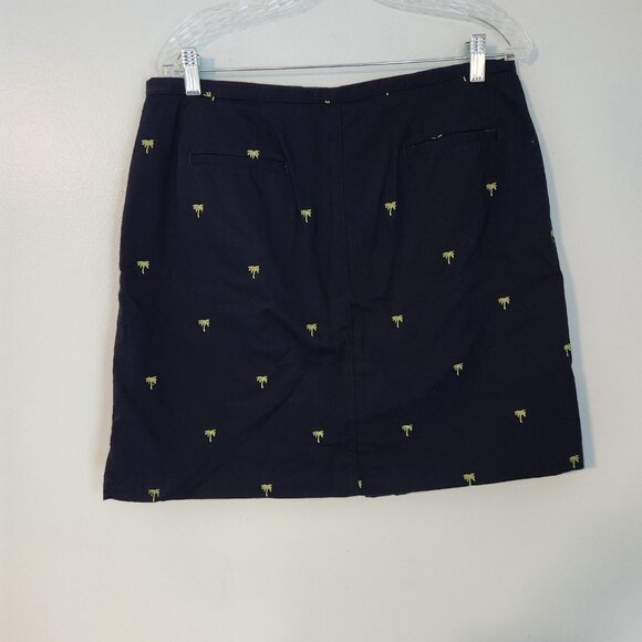 LIZGOLF Skirt Skort Tennis Pickleball Golf Navy Blue Palm Trees Pockets Lined 14 - Picture 5 of 11